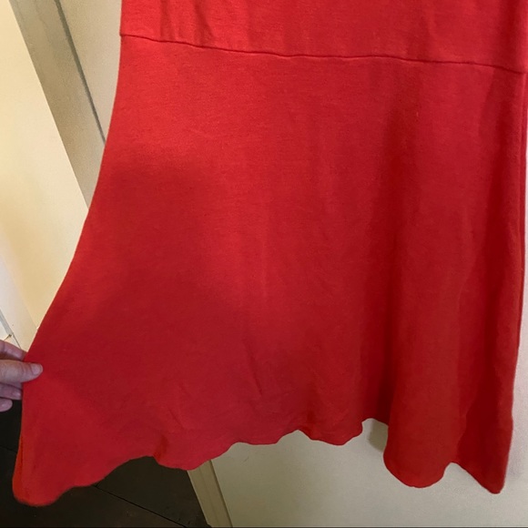 Armani exchange cotton knit vneck sleeveless dress red orange S - Picture 5 of 6